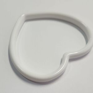 Heart Bangle Bracelet In Bright White By Sparklemuse